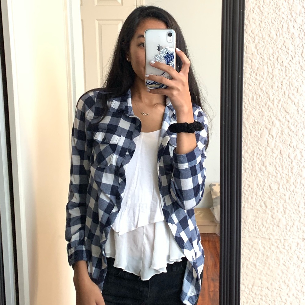 Blue & White Plaid Shirt